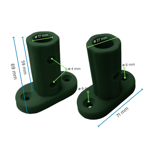 Base per fissare a terra il cavo rinforzato ECO da 16 mm