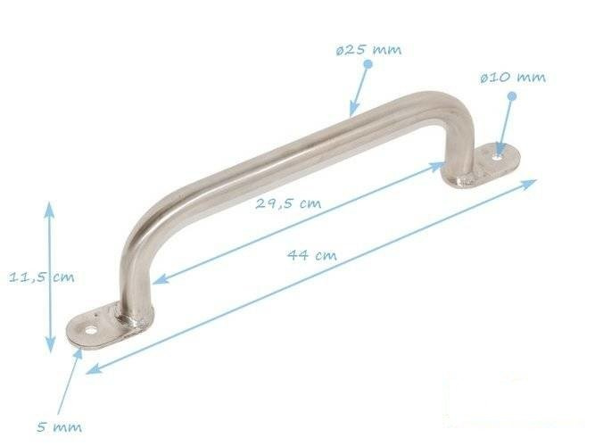 Staffa in acciaio inox da 350 mm per parco giochi pubblico