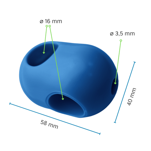 Connettore a croce monopezzo per cavo rinforzato ø16mm