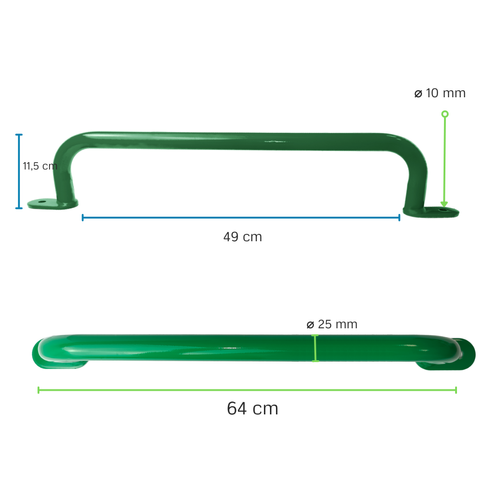 Maniglia in metallo 550 mm EN1176