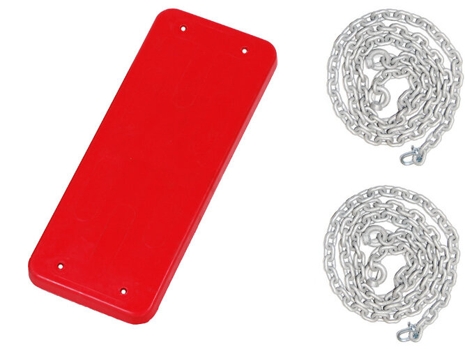 Altalena in gomma + set di catene zincate 5mm - 1,8m