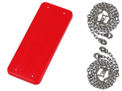 Altalena in gomma + set di catene in acciaio inossidabile da 6 mm - 1,8 m