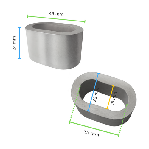 Anello in alluminio ovale 24 mm 16EK