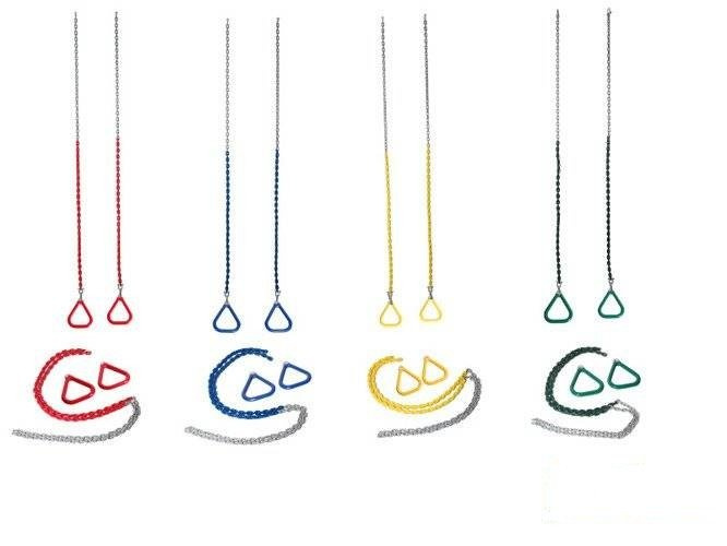 Cerchi triangolari da ginnastica incatenati