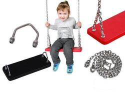 Altalena in gomma + set di catene in acciaio inox da 6 mm - 1,8 m