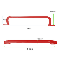 Maniglia in metallo 550 mm EN1176
