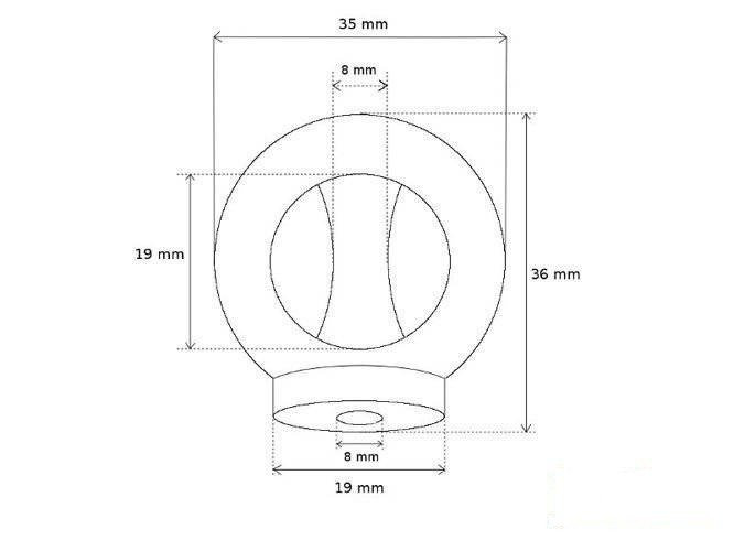 Occhiello metallico M8 in acciaio inox