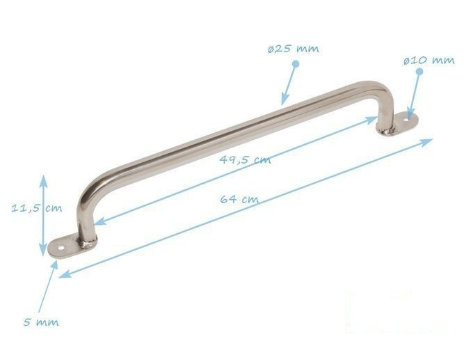 Maniglia in acciaio inox 550 mm EN1176