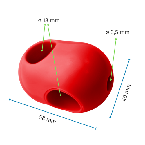 Connettore a croce monopezzo per cavo rinforzato ø18mm