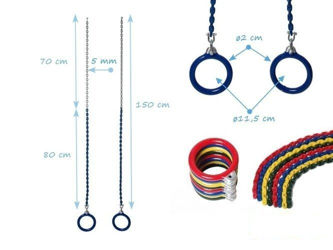 Cerchi da ginnastica rotondi su una catena