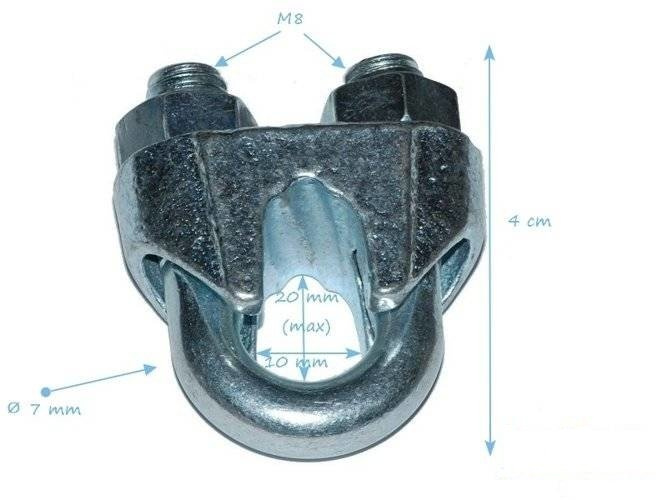 Morsetto per fune DIN741 10 mm