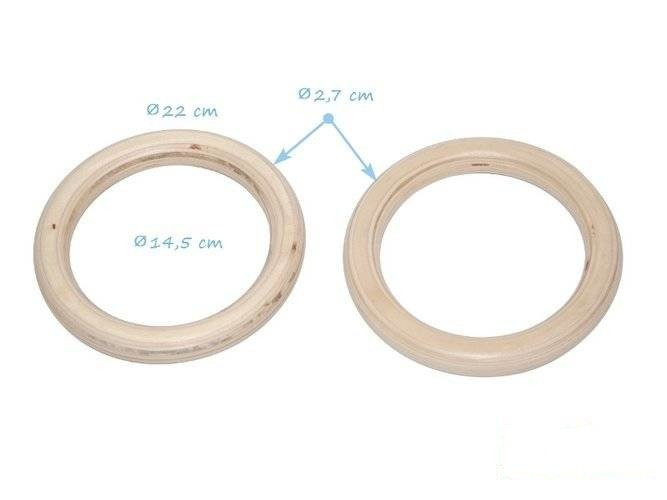 Anelli ginnici in legno (senza corde)