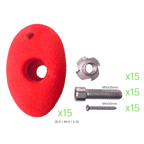 Pietre da arrampicata S+M+L (15 pezzi)
