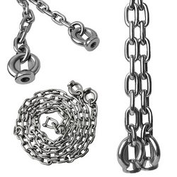 Set di catene in acciaio inox da 6 mm - 2 m