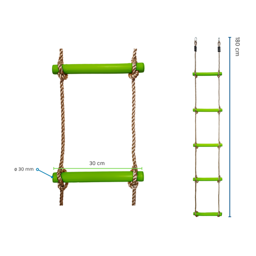 Scala a corda con 5 aste in plastica