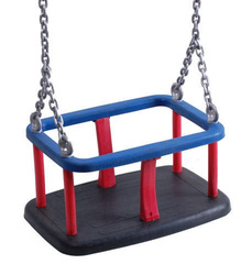 Altalena a secchio + set di catene in acciaio inox da 5 mm - 1,8 m