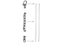 Set di catene a punto singolo in acciaio inox 5 mm - 1,8 m