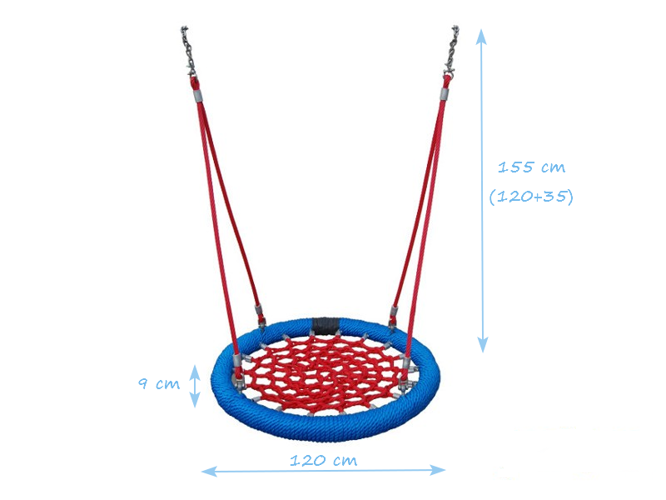 Altalena a nido di cicogna 120 cm per parco giochi pubblico