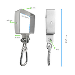 Staffa in metallo per battente 90x90