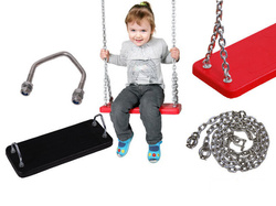 Altalena in gomma + set di catene in acciaio inossidabile da 6 mm - 1,8 m