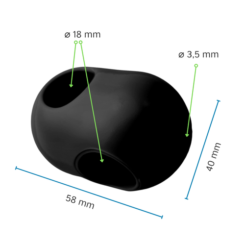 Connettore a croce monopezzo per cavo rinforzato ø18mm