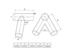 2 x attacco per trave Ø100 mm, 100°