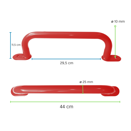 Staffa metallica 350 mm per parco giochi pubblico