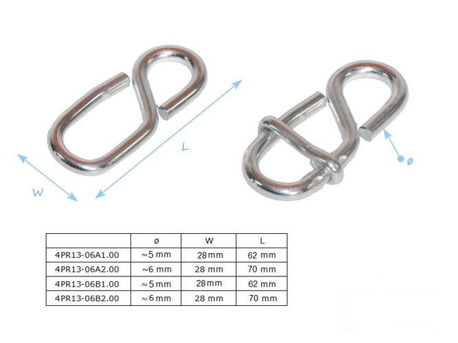Regolazione del cavo a otto vie con ringhiera 5x60 mm