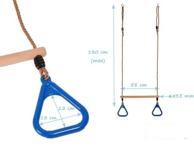 Trapezio ginnico con cerchi triangolari