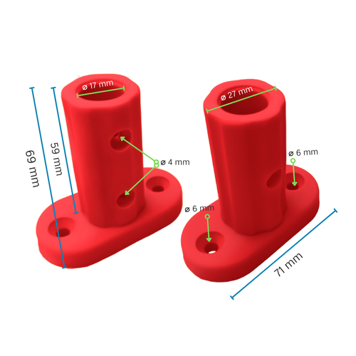Base per l'ancoraggio a terra del cavo rinforzato ECO da 16 mm