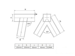 2 x raccordi per travi 90x90 mm, 100